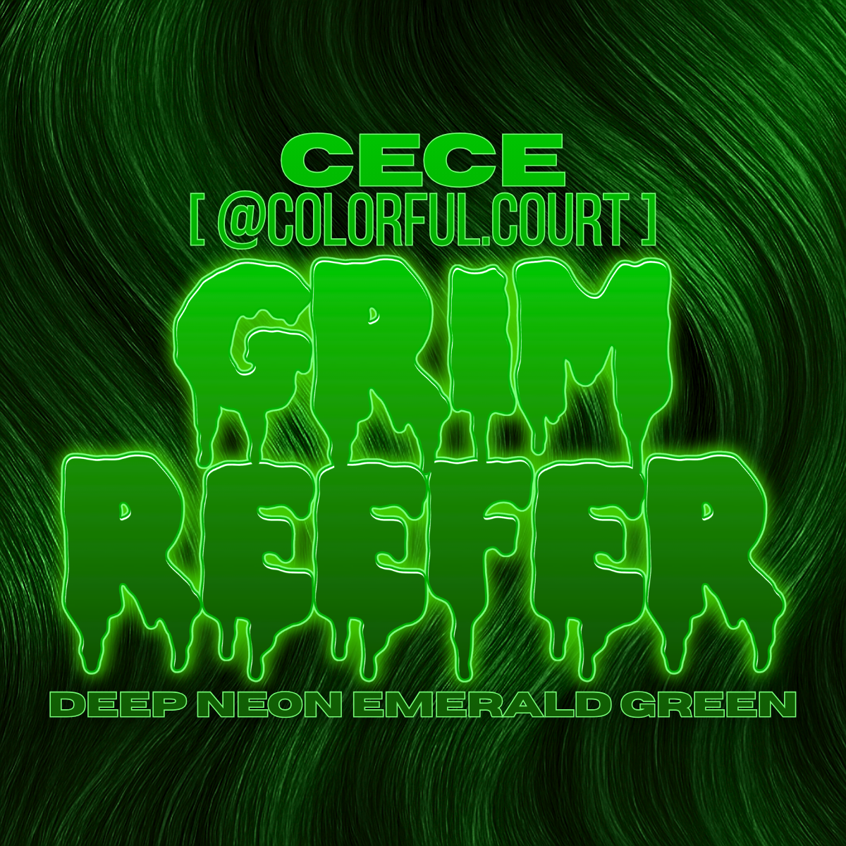 GRIM REEFER deep neon emerald green X @colorful.court
